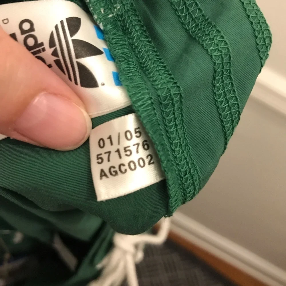 NWT Adidas Swim Shorts XL Nordic green white retro vintage 9” trunks